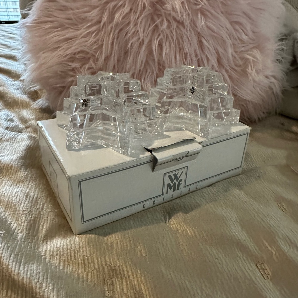 Mikasa Clear Crystal Candle Holders